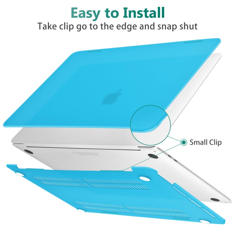 May Chen Compatible with MacBook Pro 13 inch Case 2020 2021 Release Model A2338 M1 A2251 A2289, Plastic Hard Shell Case with Keyboard Cover for MacBook Pro 13 Touch Bar Fits Touch ID, Matte Blue - Image 5
